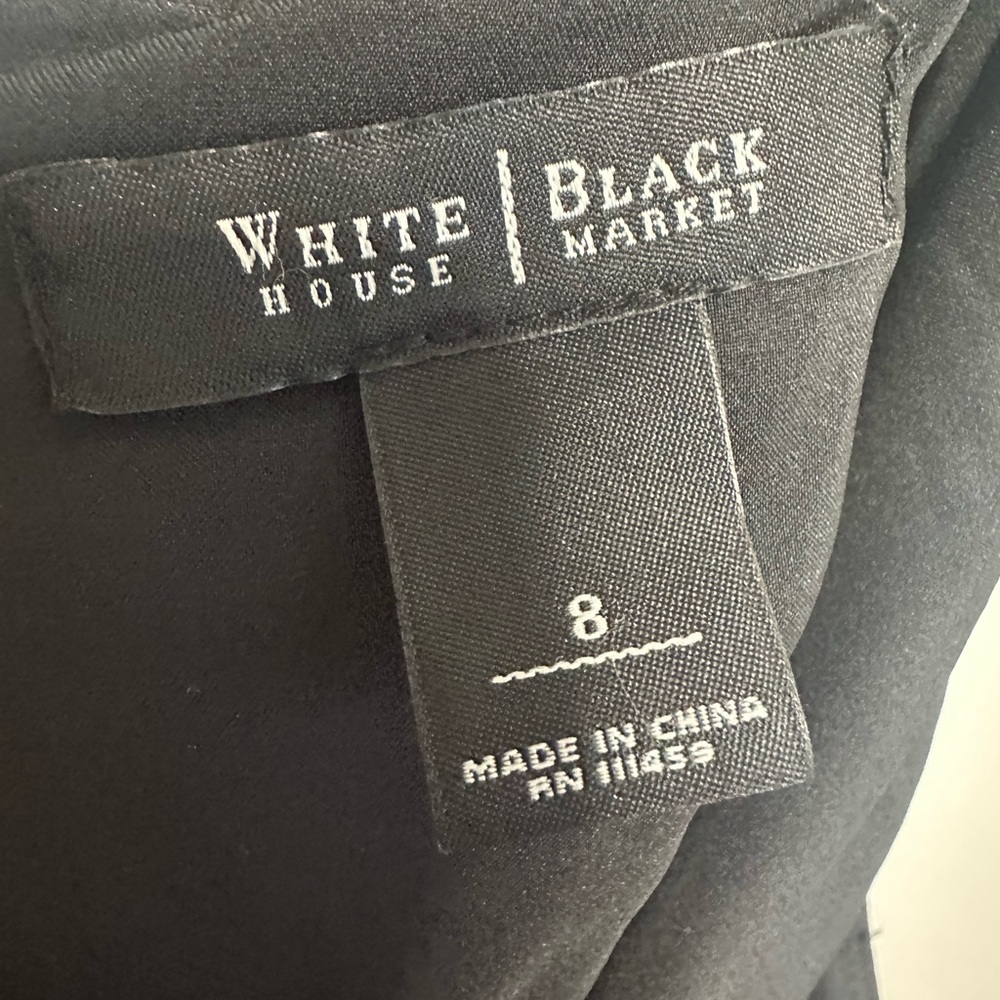 White House Black Market Black Mini Skirt with Chain Accent - Picture 5 of 7